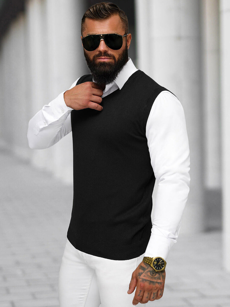 Herren Pullover Schwarz OZONEE NB/MM6005/4Z