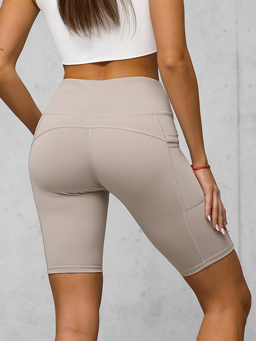 Damen Kurze Leggings Beige JS/XY24004S