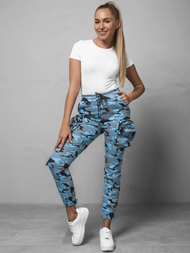 Damen Chino Jogger Blau Schwarz OZONEE O/802