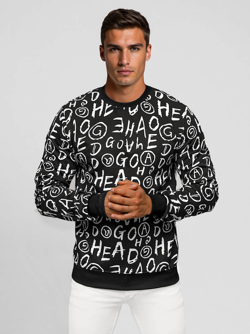 Herren Sweatshirt Schwarz OZONEE JS/8B1221/3Z