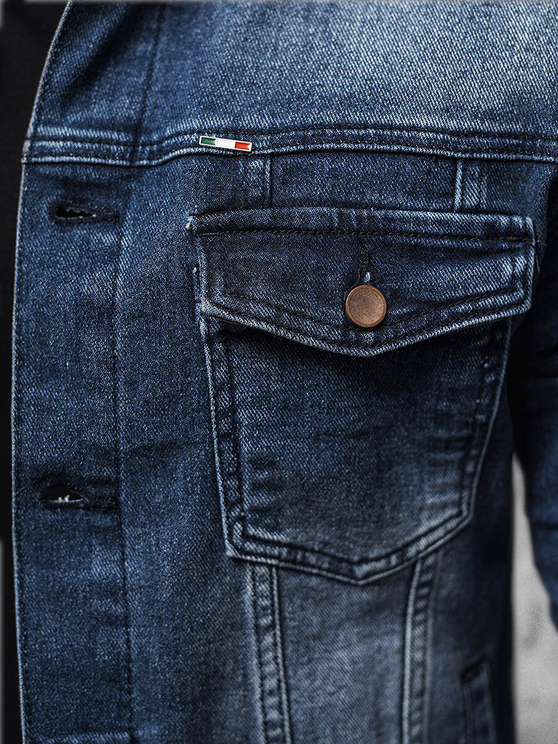 Herren Jeansjacke Dunkelblau OZONEE NB/MJ523BS