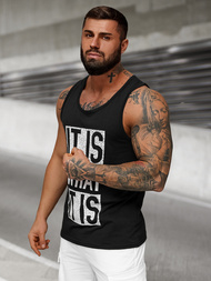 Herren Tank Top Schwarz OZONEE JS/8B1710/3Z