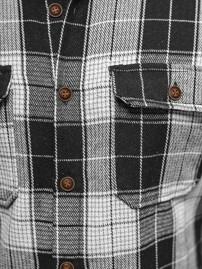 Herren Hemd Schwarz OZONEE NB/MC727N