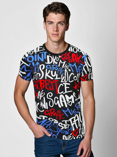 Herren T-shirt Schwarz OZONEE O/T1271/3Z