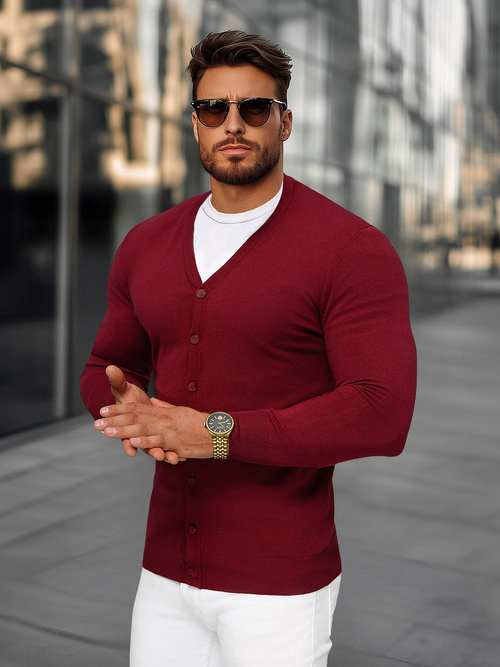 Herren Pullover Weinrot OZONEE NB/MM6006/7Z