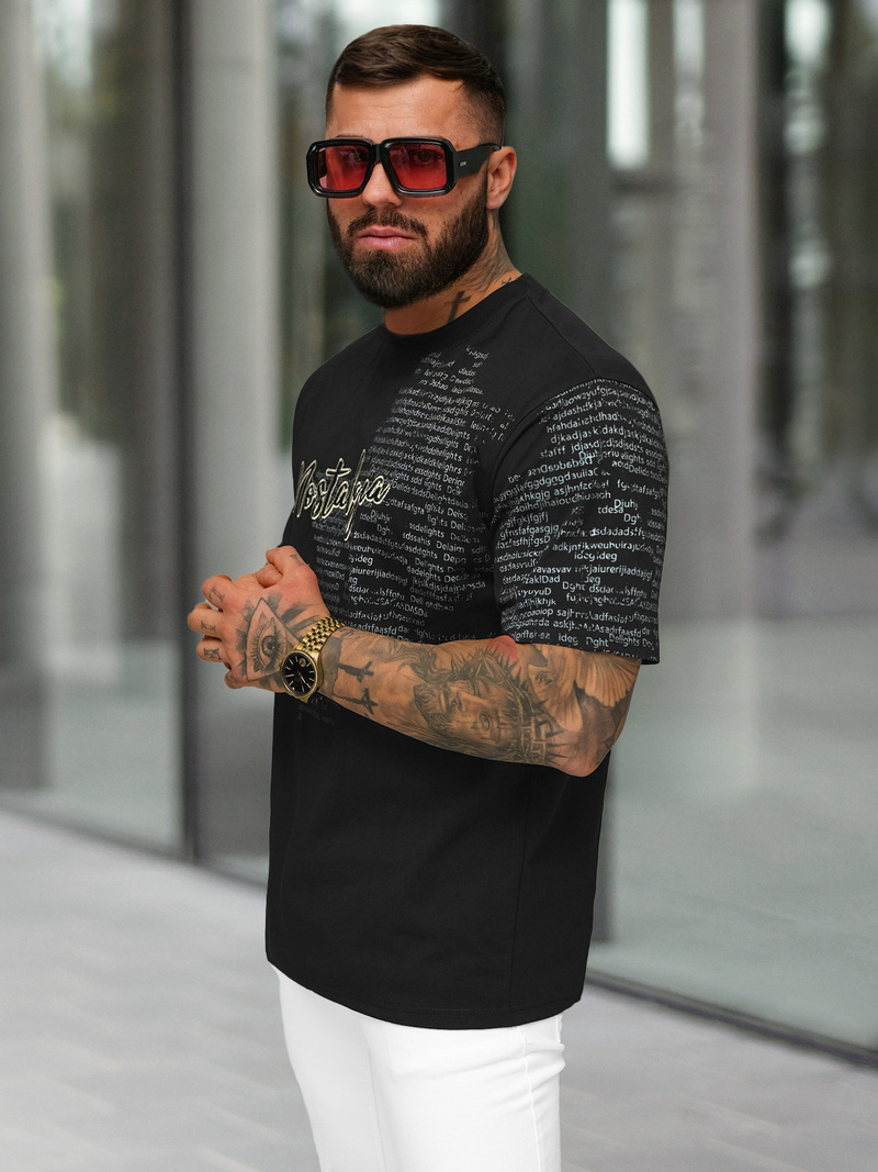 Herren T-shirt Schwarz OZONEE O/YN2/631