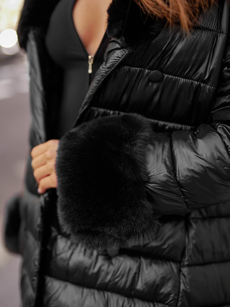 Damenmantel Schwarz OZONEE JS/5M3160/392Z