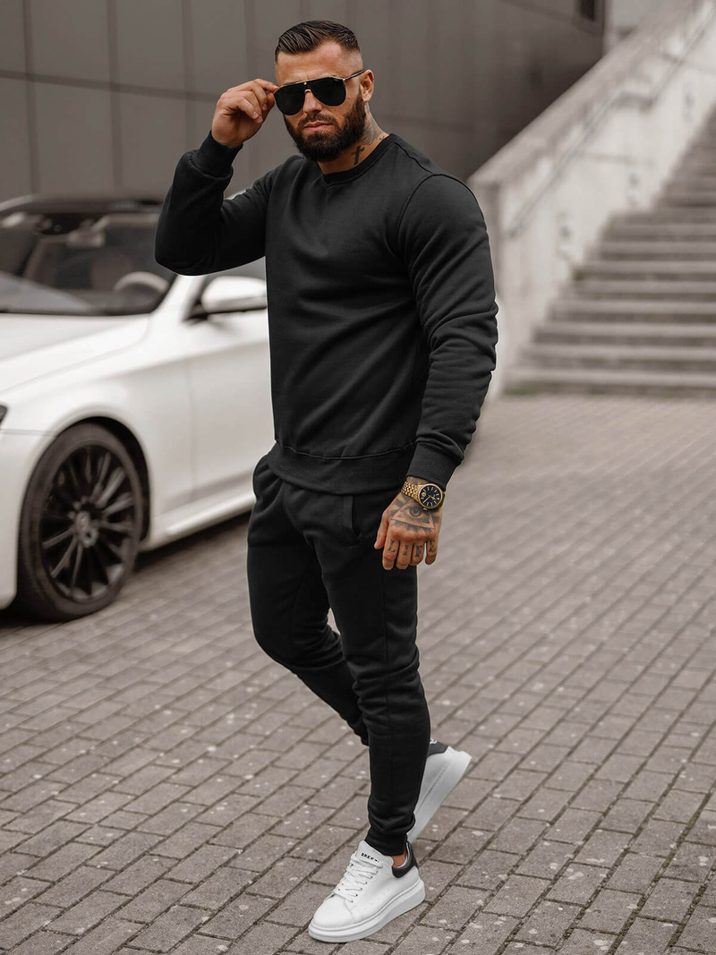 Herren Sportanzug Schwarz OZONEE JS/68C10380/3Z