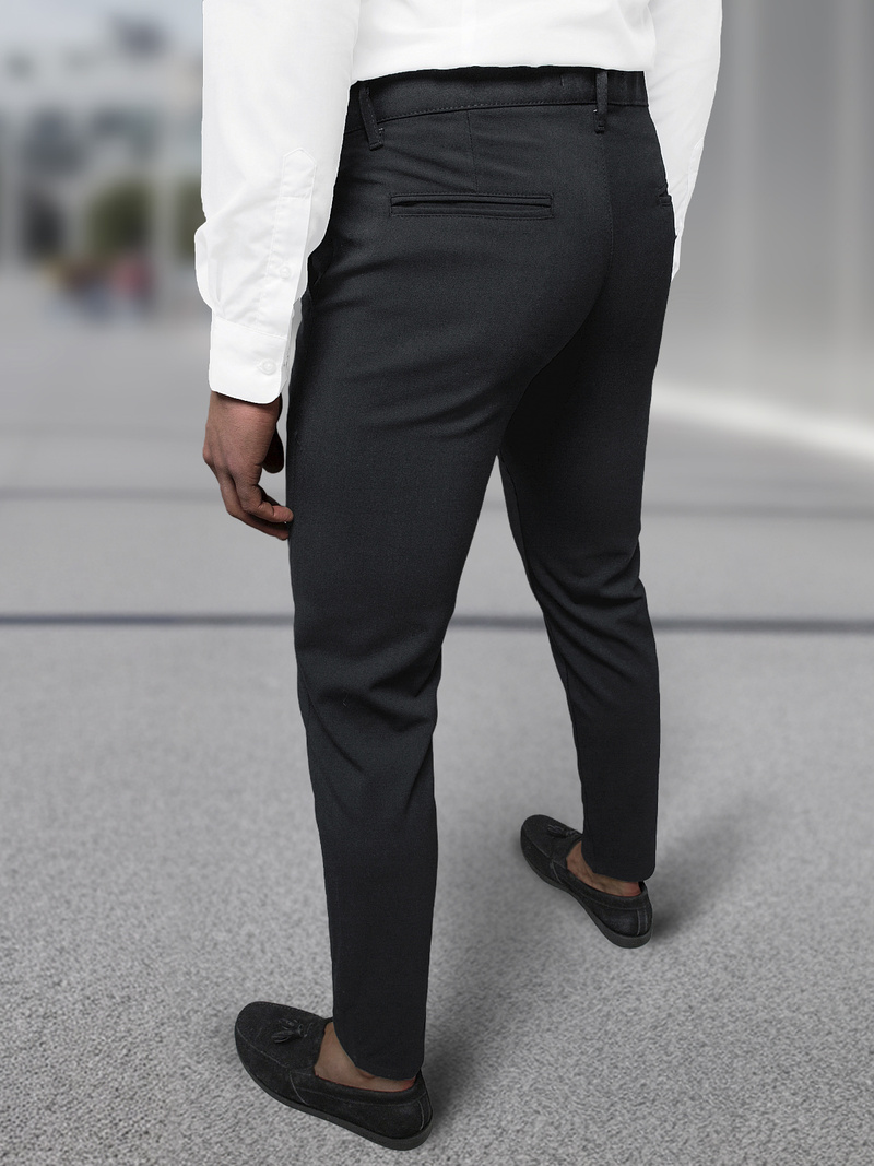 Herren Chino Hose Schwarz OZONEE DJ/5526