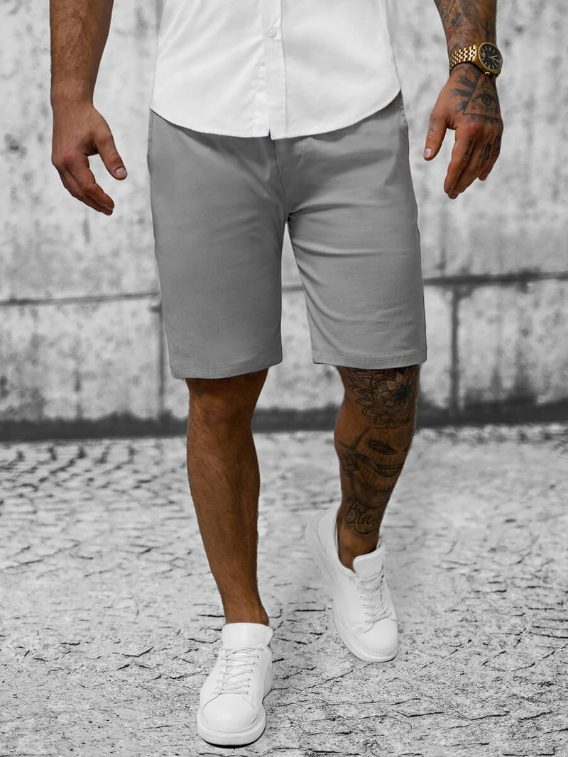 Herren Chino Shorts Grau OZONEE O/P4052