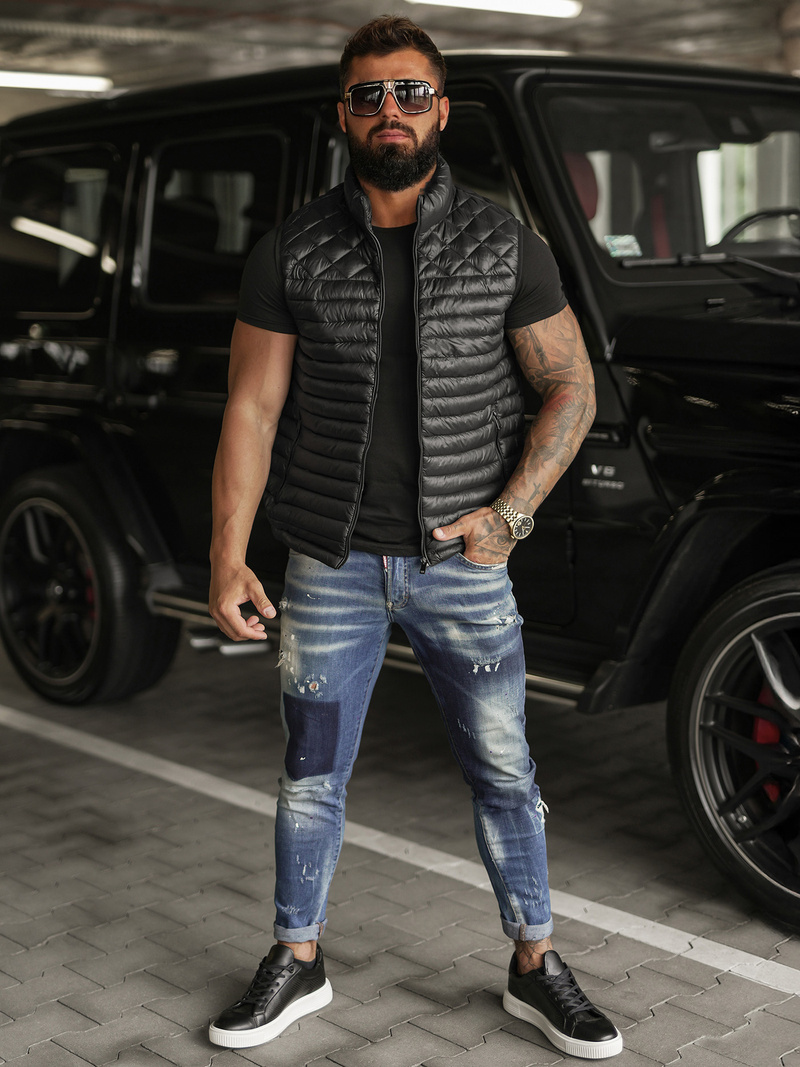 Herren weste schwarz OZONEE JS/16M9333/392BZ