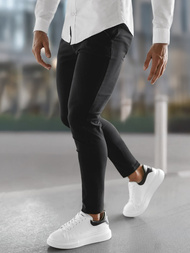 Herren Chino Hose Schwarz OZONEE O/P4049Z