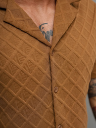 Herren Kurzarmhemd Braun OZONEE O/B2257