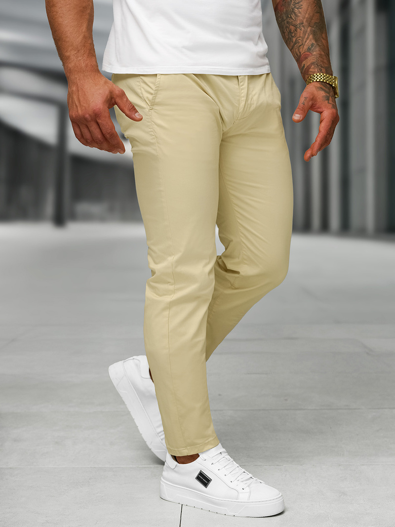 Herren Chino Hose Beige OZONEE BL/SK222/6