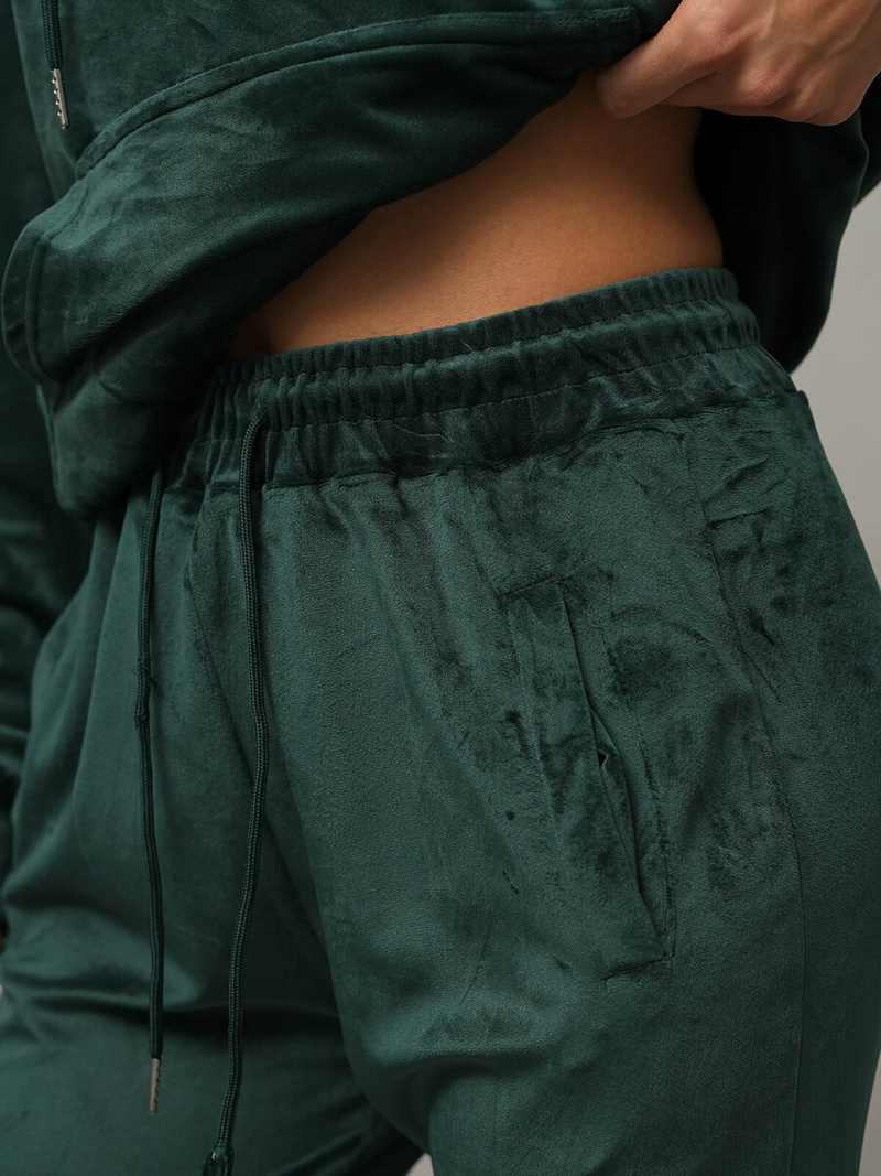 Damen Velours Sportanzug Dunkelgrün OZONEE O/8C1175/9Z