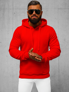 Herren Kapuzenpullover Rot OZONEE JS/2009Z