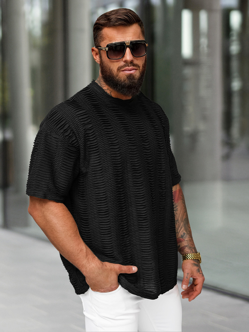 Herren T-shirt Schwarz OZONEE O/B1149