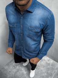 Herren Jeanshemd Blau OZONEE O/C99