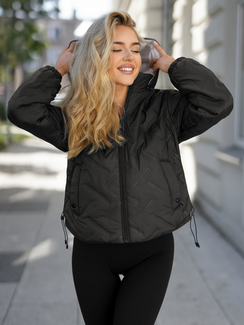 Damen Jacke Schwarz-Beige OZONEE JS/16M9315/392B