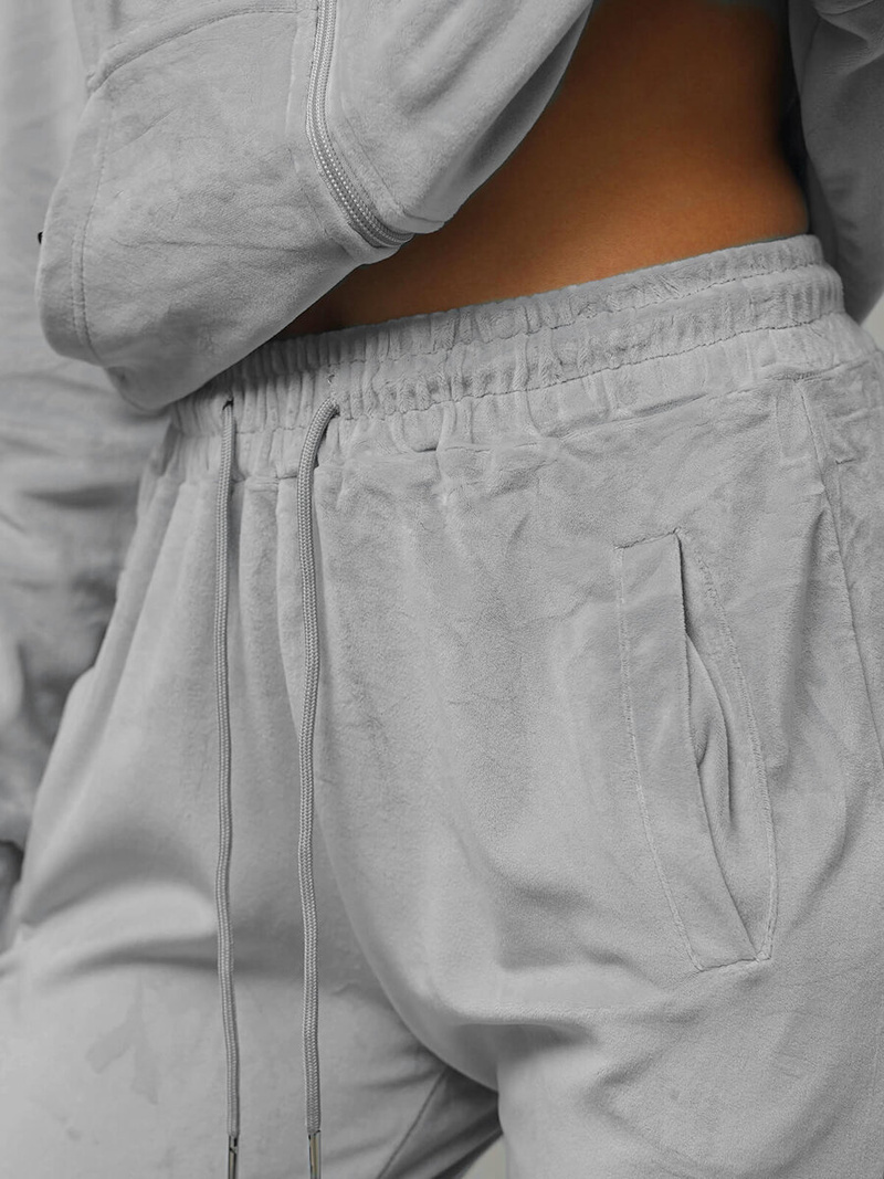 Damen Velours Sportanzug Grau OZONEE JS/8C1176/2Z