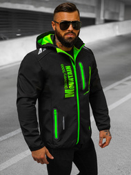 Herren Softshell Jacke Schwarz-Grün OZONEE JS/HH026/1A