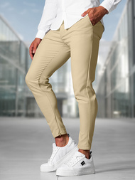 Herren Chino Hose Beige OZONEE DJ/3300Z