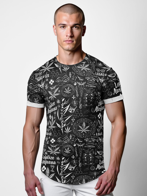 Herren T-shirt Schwarz OZONEE O/P1347Z