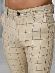 Herren Chino Hose Beige OZONEE DJ/5522Z
