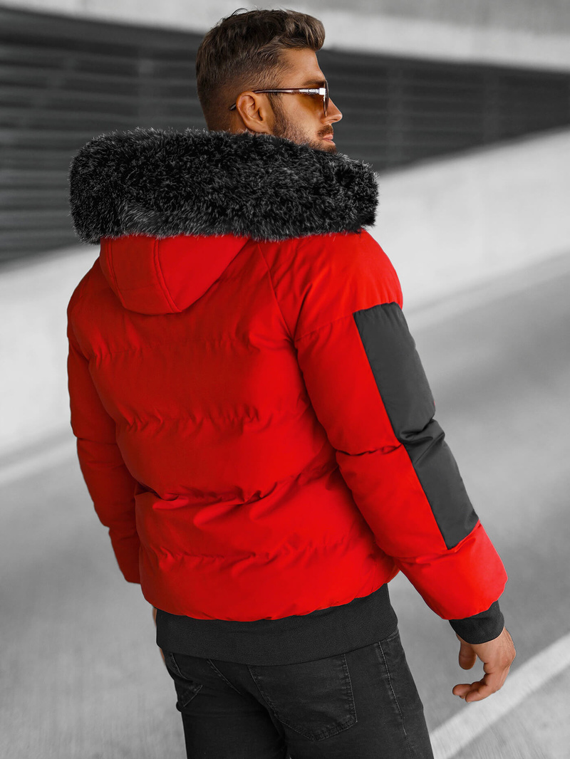 Herren Winterjacke Rot OZONEE O/M798Z