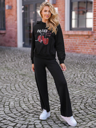 Damen Kapuzenpullover Schwarz OZONEE JS/8B856/3