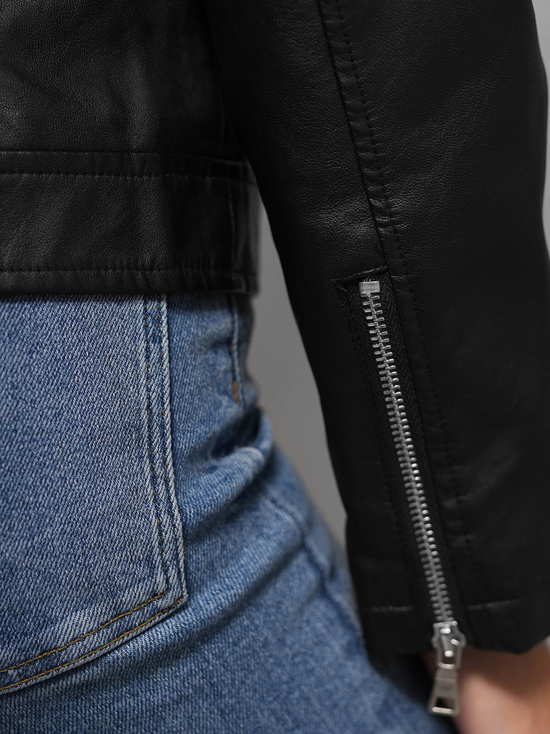 Damen Lederjacke Schwarz OZONEE JS/11Z8060