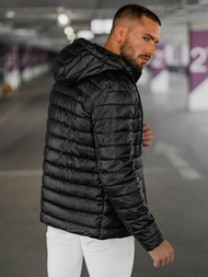 Herren Lederjacke Schwarz OZONEE O/11Z8088