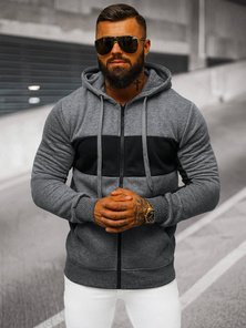 Herren Kapuzenpullover Dunkelgrau OZONEE JS/8B1330/5