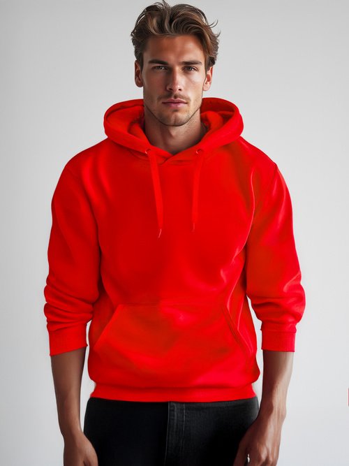 Herren Kapuzenpullover Rot OZONEE JS/2009Z