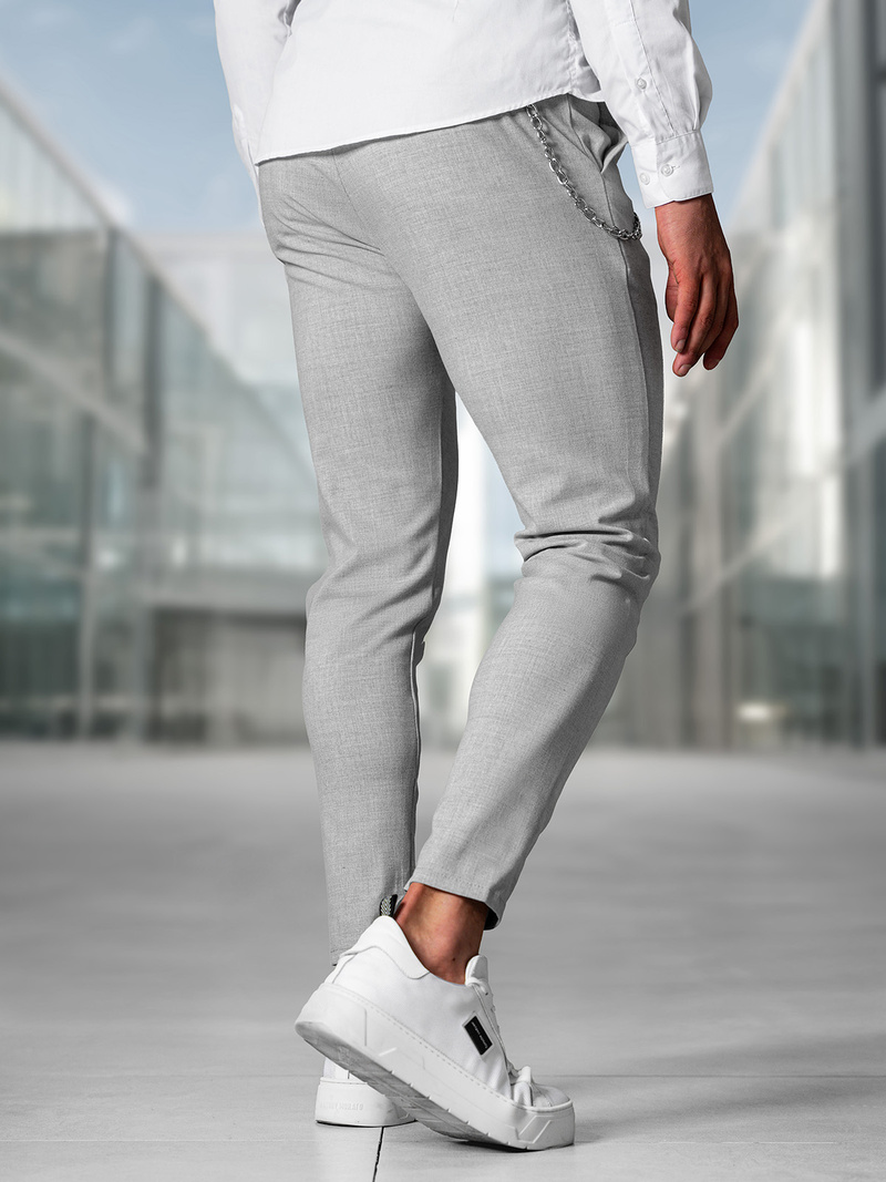 Herren Chino Hose Grau OZONEE DJ/3300Z