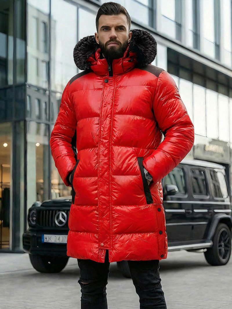 Herren Winterjacke Rot OZONEE O/M800Z
