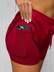 Sportshorts für Damen Dunkelrot OZONEE JS/XY24015S