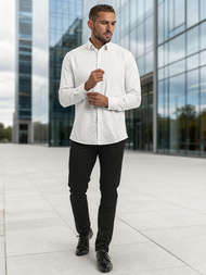 Herren Hemd Weiß OZONEE V/V180