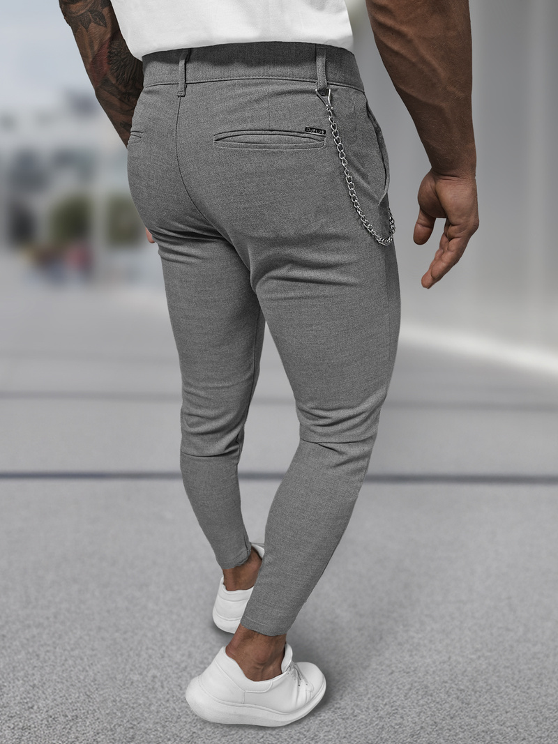 Herren Chino Hose Dunkelgrau OZONEE DJ/3300