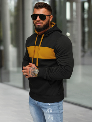 Herren Kapuzenpullover Schwarz OZONEE JS/8B1315/3