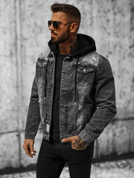 Herren Jeansjacke Schwarz OZONEE NB/MJ505NZ