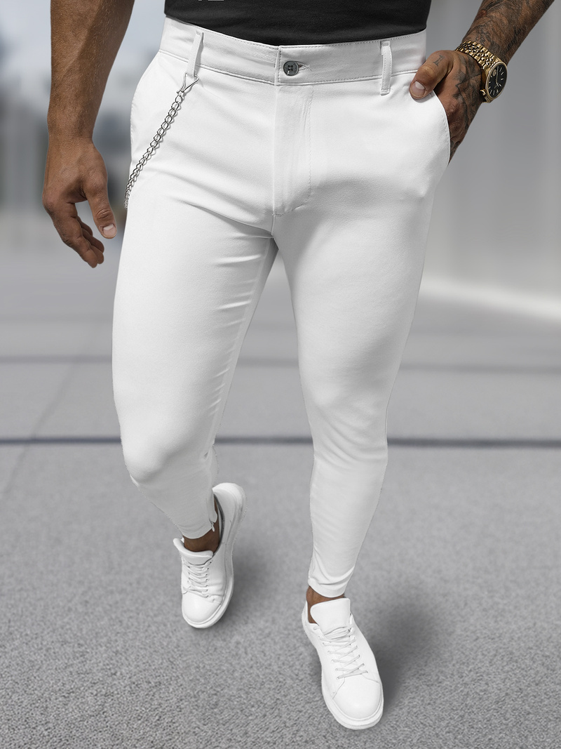 Herren Chino Hose Weiß OZONEE DJ/3300