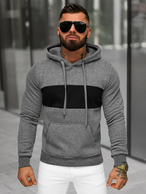 Herren Kapuzenpullover Anthrazit OZONEE JS/8B1308/5