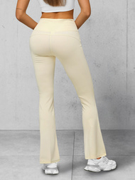 Damen Leggings mit Breiten Beinen Ecru JS/17K570/1