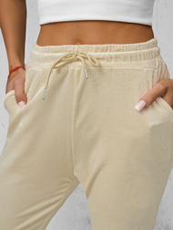 Damen Velours Sporthose Ecru OZONEE JS/8K1532/155
