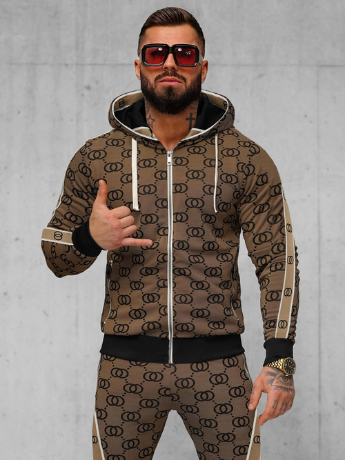 Herren Sportanzug Dunkelbeige OZONEE O/FF3805AB