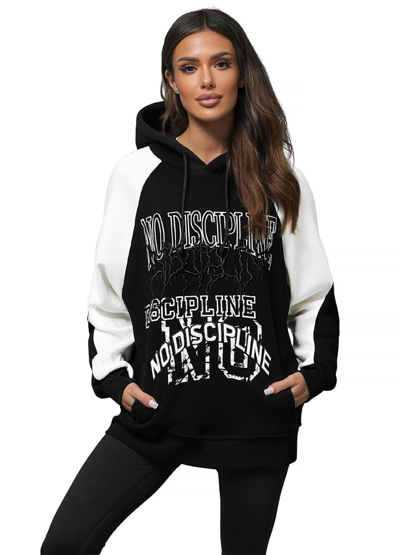 Kapuzenpullover Schwarz OZONEE O/SWE23037Z