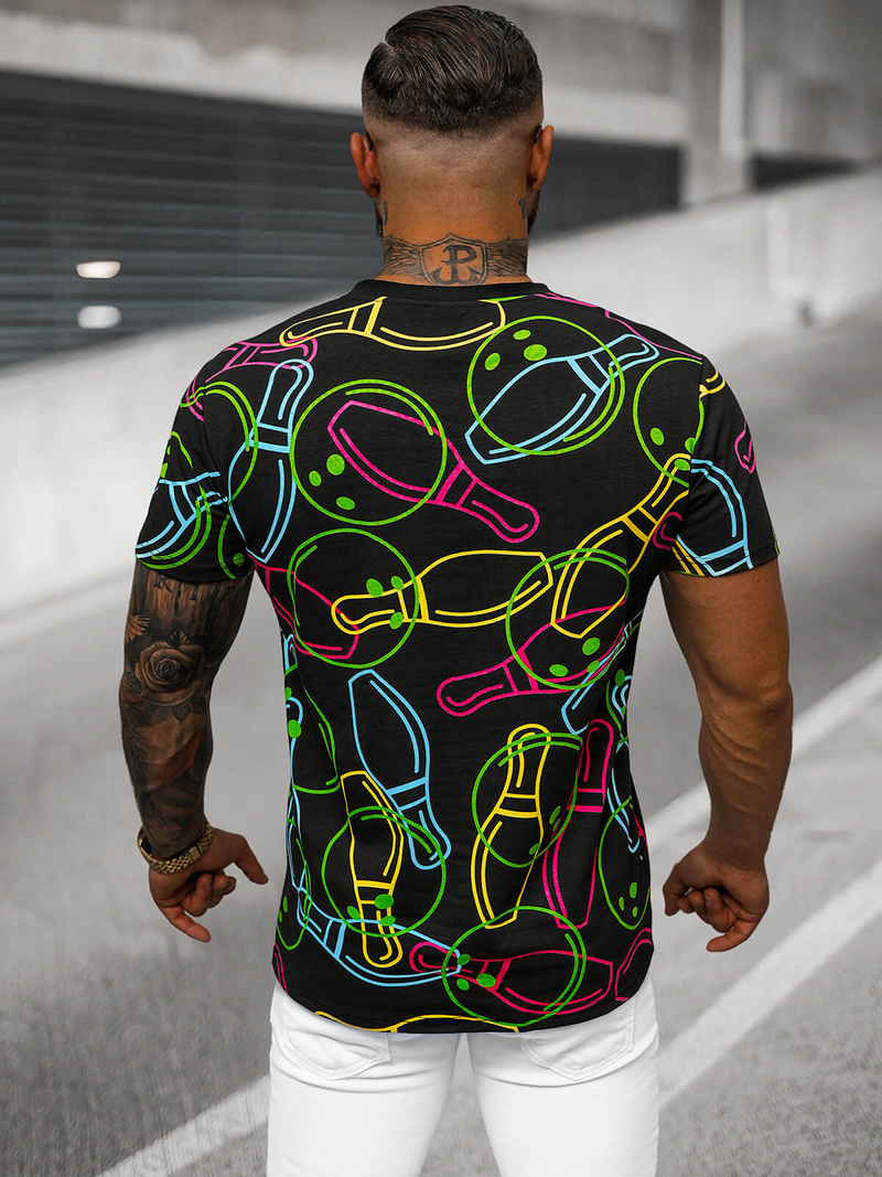 Herren T-shirt Schwarz OZONEE O/T1272/3