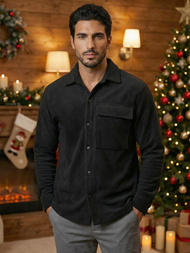 Herren Hemd Schwarz OZONEE O/GOM23040Z