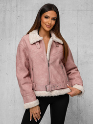 Damen Lederjacke Puderrosa OZONEE O/81331Z